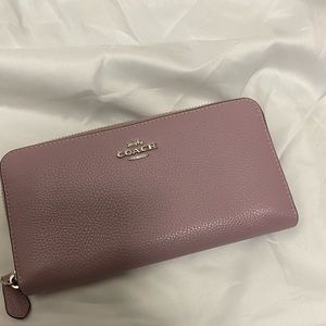 Coach Leather Pastel Purple Accordion Wallet